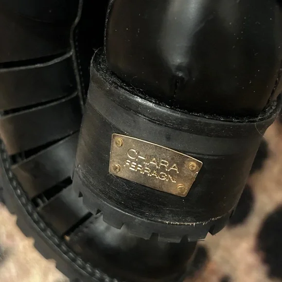 Chiara Ferragni Cut Out Combat Ankle Boots 6.5 - Picture 4 of 5